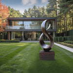 Farmhouse Large Wooden Sculpture For Living Room Accent