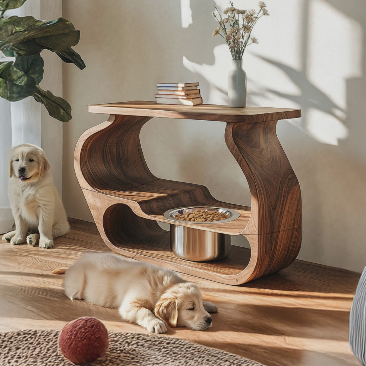 Wooden Dog Bowl Stand Farmhouse Style For Dogs
