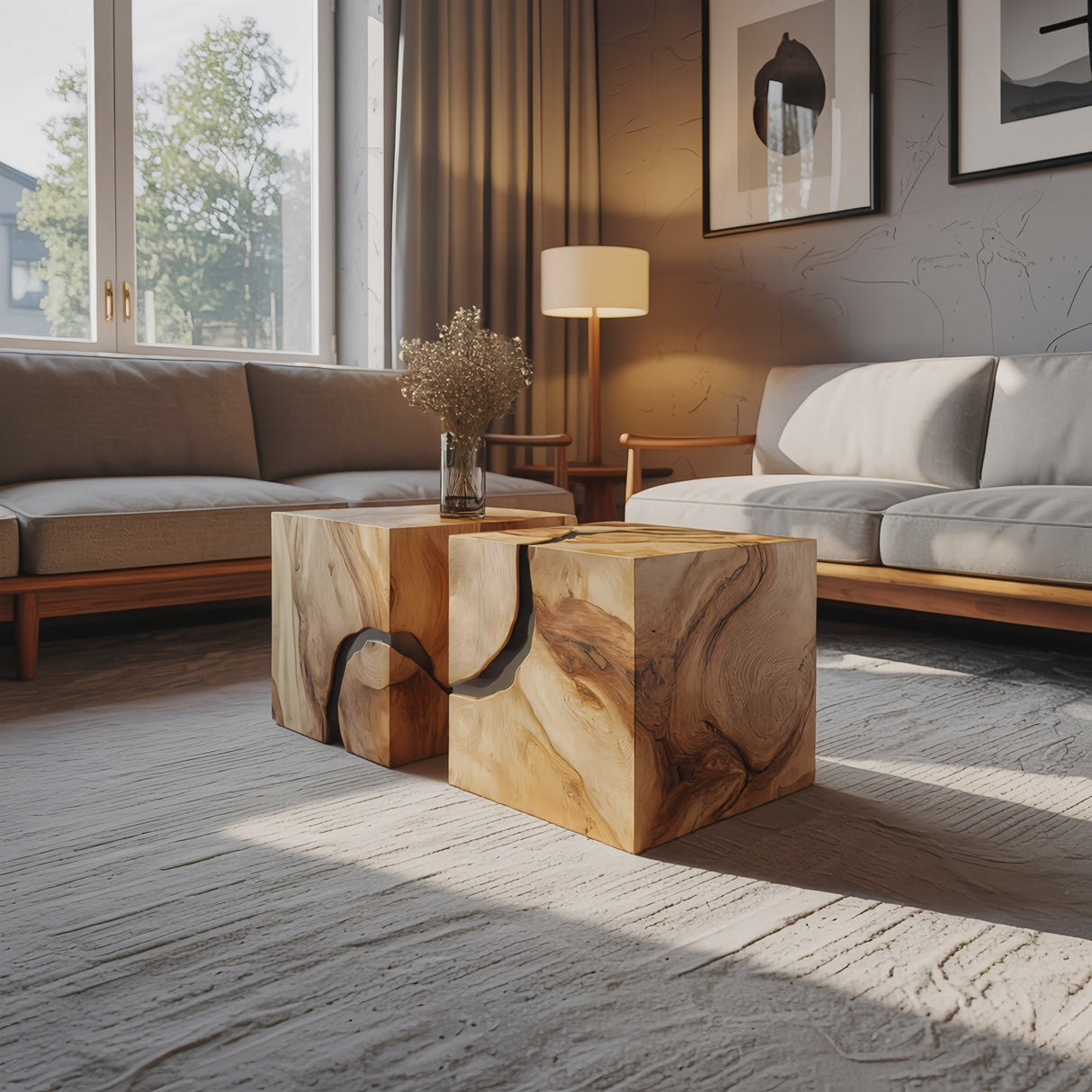 Farmhouse Wooden Square Coffee Table For Cozy Interiors