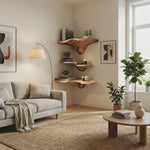 Handcrafted Wooden Live Edge Mushroom Shelf For Artistic Home Decor