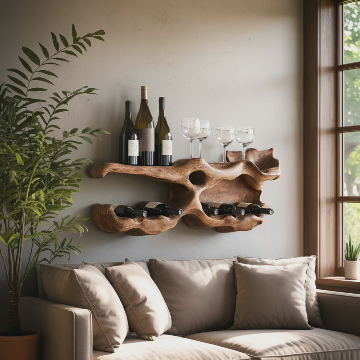 Farmhouse Wine Holder For Living Room Shelf Accent