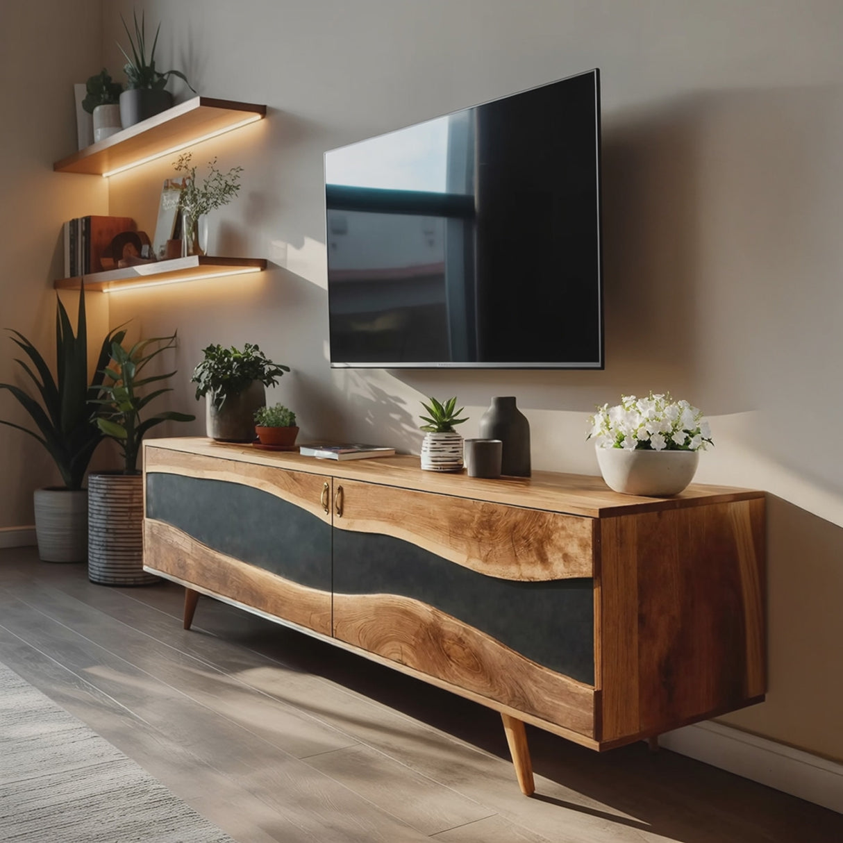 Modern Wooden Media Cabinet For Minimalist Home