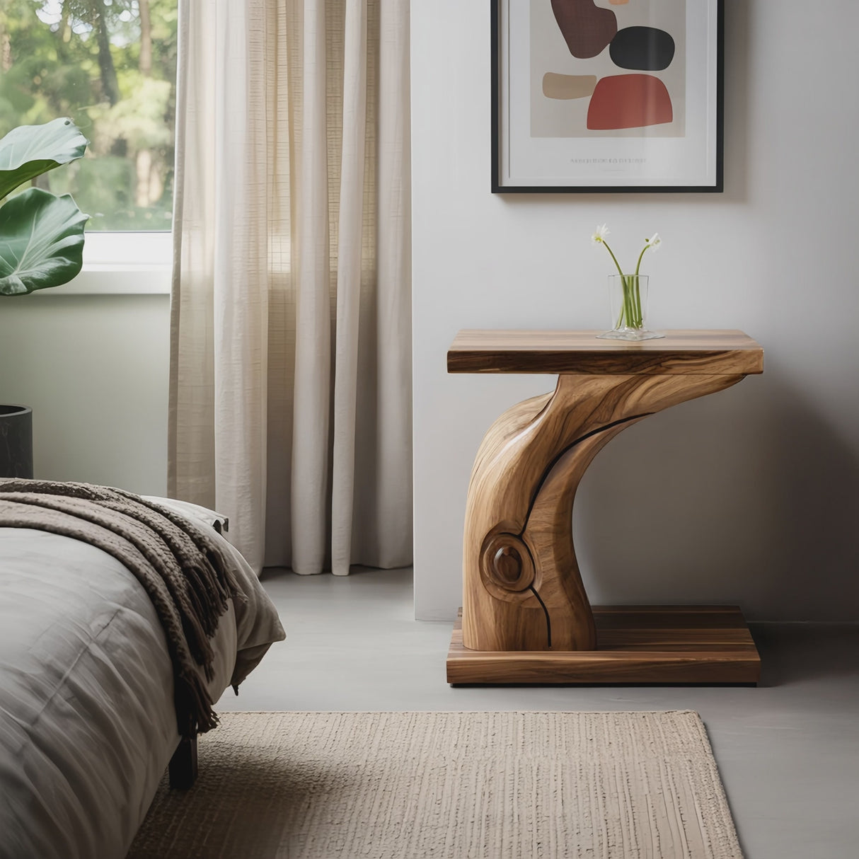 Organic Sculptural Nightstand For Bedroom Or Home Interior