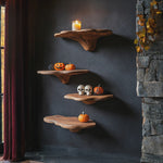 Farmhouse Wooden Mushroom Shelf Halloween Living Room Accent