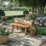 Rustic Live Edge Garden Bench For Patio Backyard And Forest Cabin
