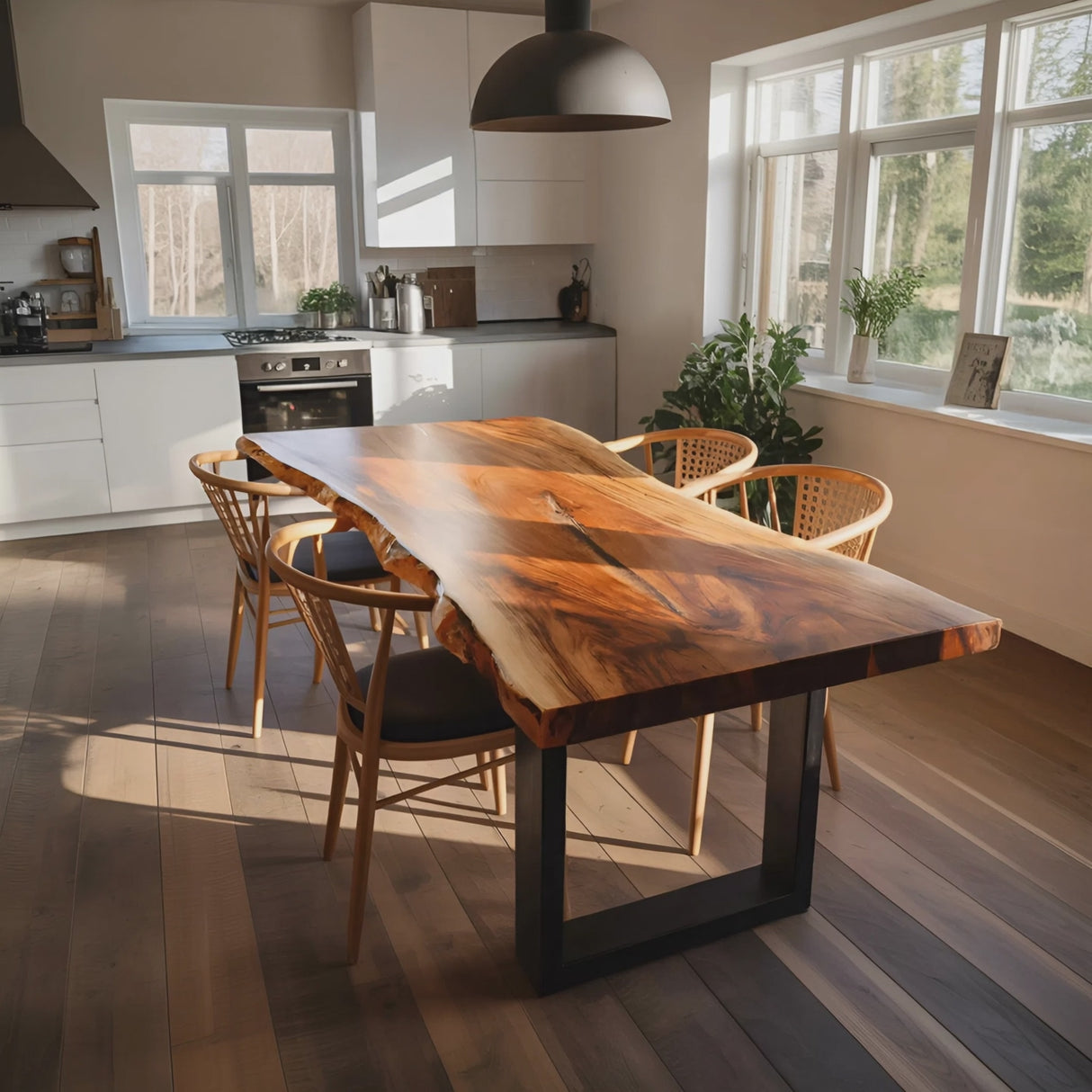 Kitchen Decor Farmhouse Live Edge Dining Table Rustic Look