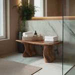 Modern Organic Curved Bath Bench For Bathroom
