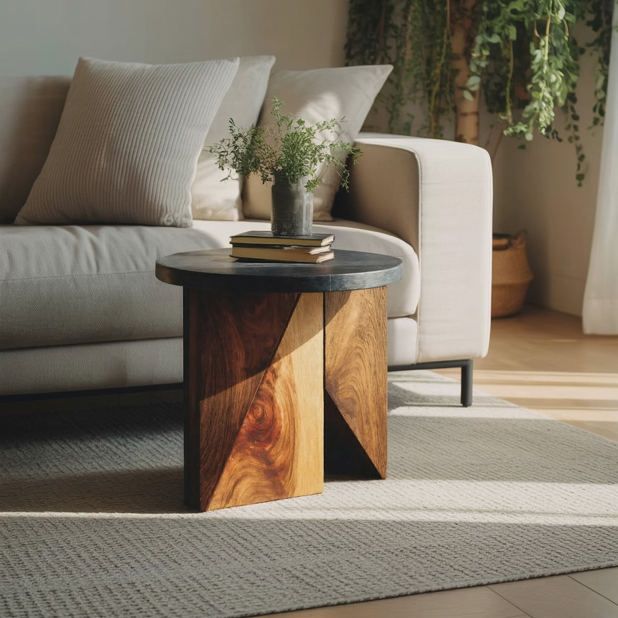 Farmhouse Solid Wood End Table For Cozy Bedside Table
