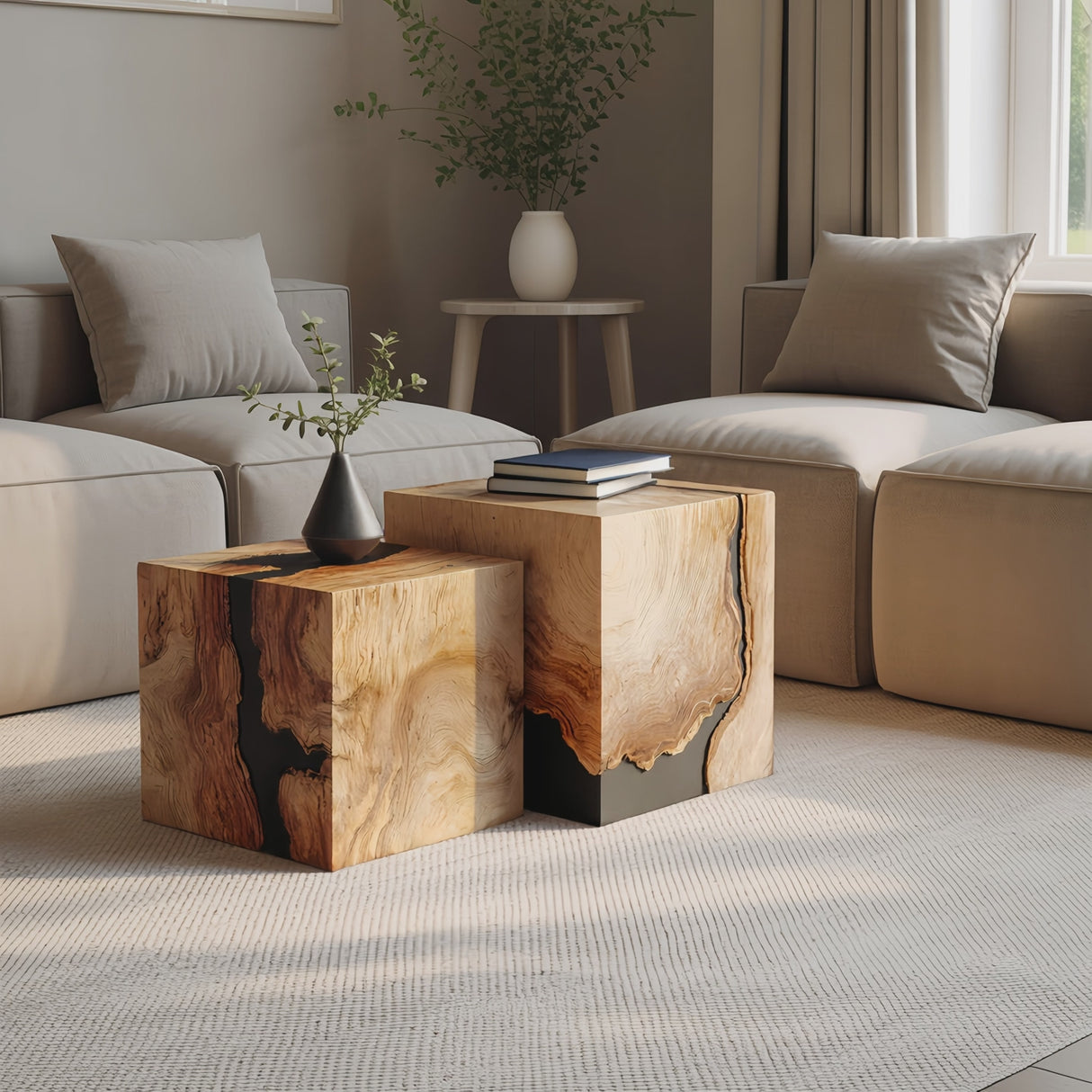 Mid Century Wooden Square Coffee Table For Minimalist Style