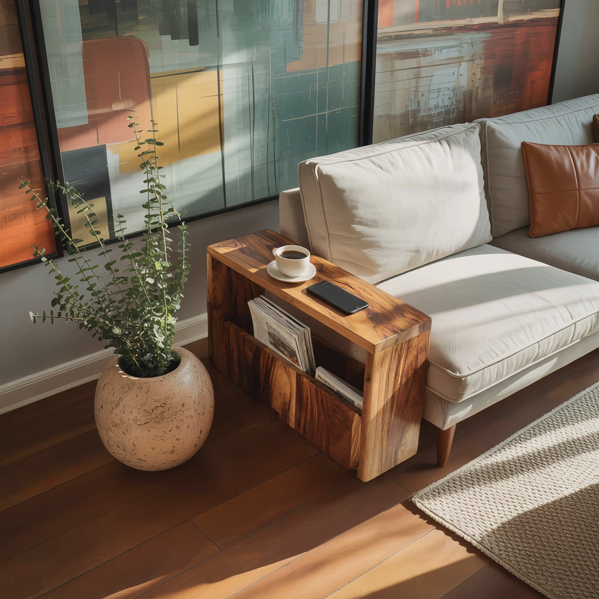 Modern Live Edge Side Table For Furniture Decoration