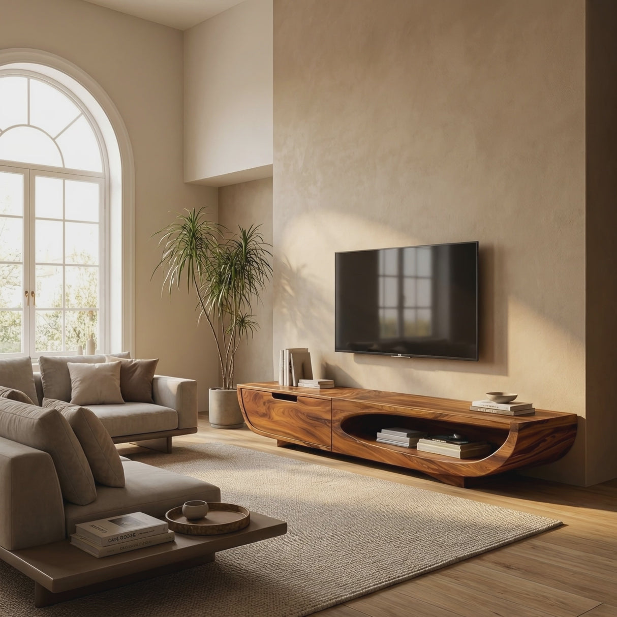 Modern TV Cabinet With Integrated Drawers For Living Room