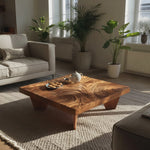 Handcrafted Live Edge Solid Wood Coffee Table For Living Room