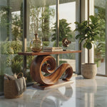 Modern Solid Wood Console Table Organic Live Edge For Entryway Design