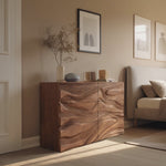 Contemporary Sculptural Carved Dresser For Living Room