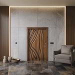 Modern Carved Wooden Door For Interior Entryway