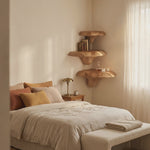 Farmhouse Solid Wood Mushroom Shelf For Bedroom Decor And Furniture Design