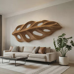 Organic Wall Art With Leaf Panel Design For Living Room
