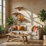 Farmhouse Live Edge Mushroom Shelf For Natural Furniture Decor Style