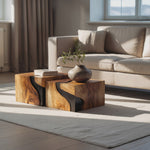 Farmhouse Solid Wood Cube Coffee Table For Cozy Rooms