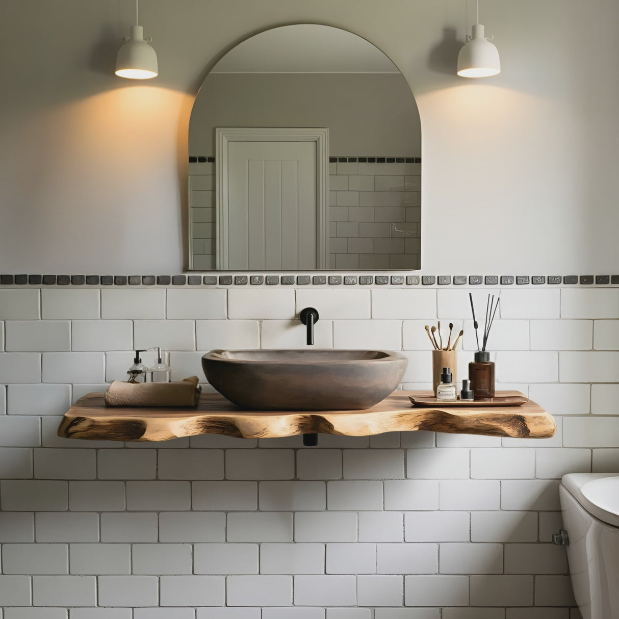 Handcrafted Live Edge Vanity For Compact Bathrooms