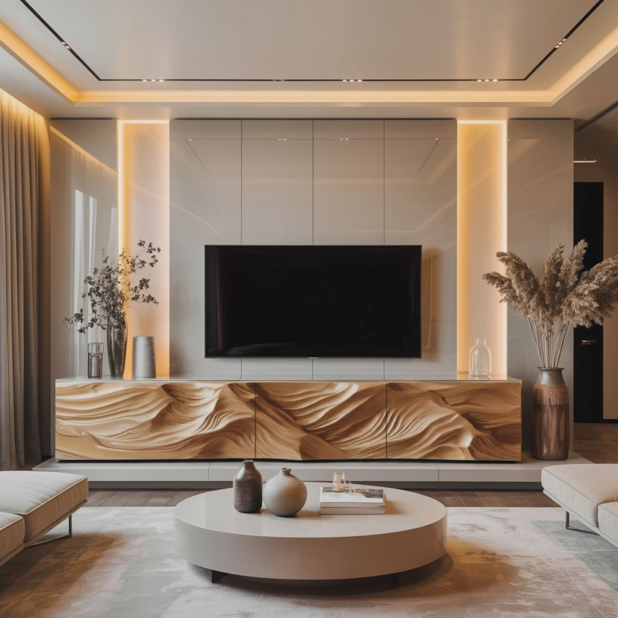 Farmhouse TV Cabinet For Cozy Living Room Decor