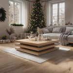 Modern Wooden Live Edge Coffee Table For Holiday Living Room