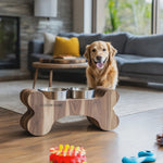 Farmhouse Wooden Dog Feeder For Food And Water