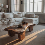 Farmhouse Abstract Solid Wood Coffee Table For Living Room