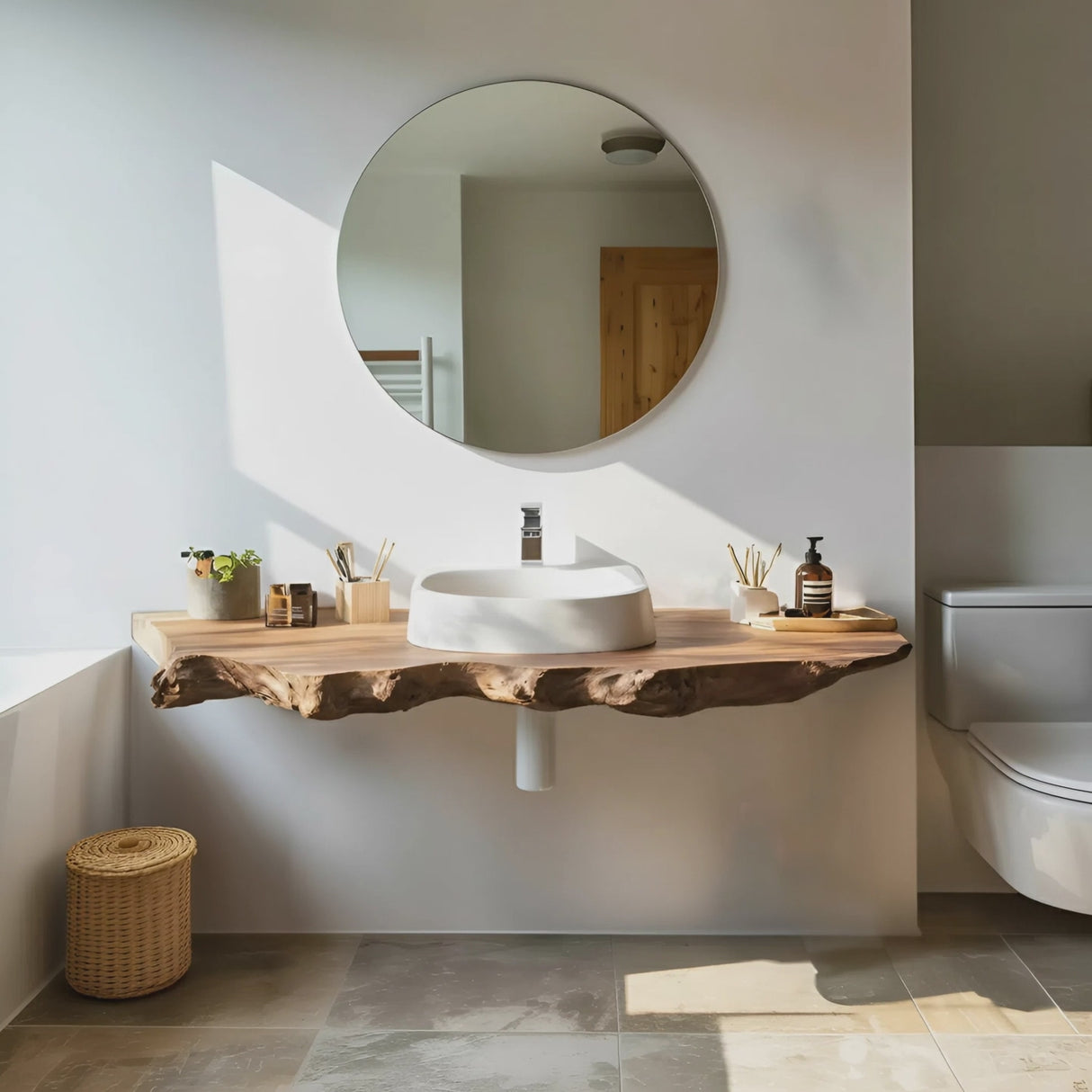 Handcrafted Wooden Vanity For Natural Bathroom Style