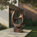 Farmhouse Abstract Wood Garden Sculpture For Yard Decor