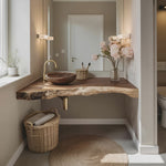 Solid Wood Floating Vanity For Farmhouse Bathroom