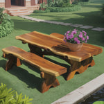 Rustic Outdoor Picnic Table And Bench Set For Garden