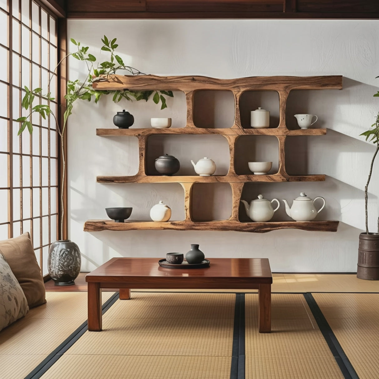 Mid Century Solid Wood Bookshelf For Bedroom Decor