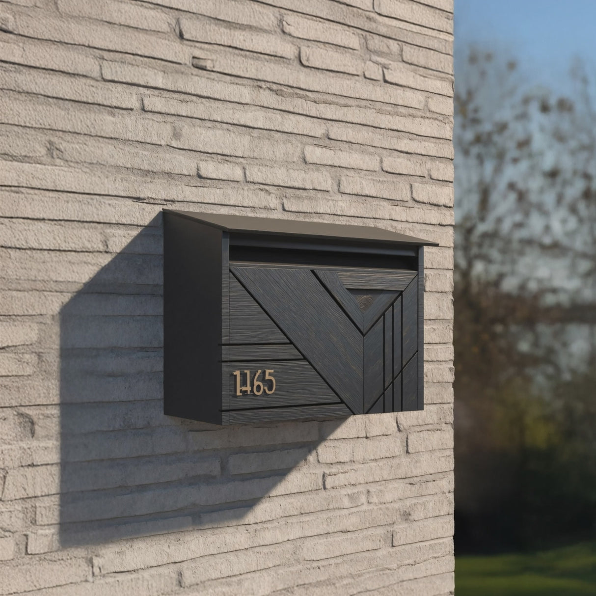 Farmhouse Wooden Sculpture Mailbox For Outdoor Patio Furniture Accent