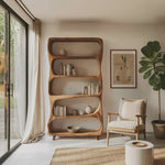 Handcrafted Bookshelf With Open Shelving Unit For Living Room