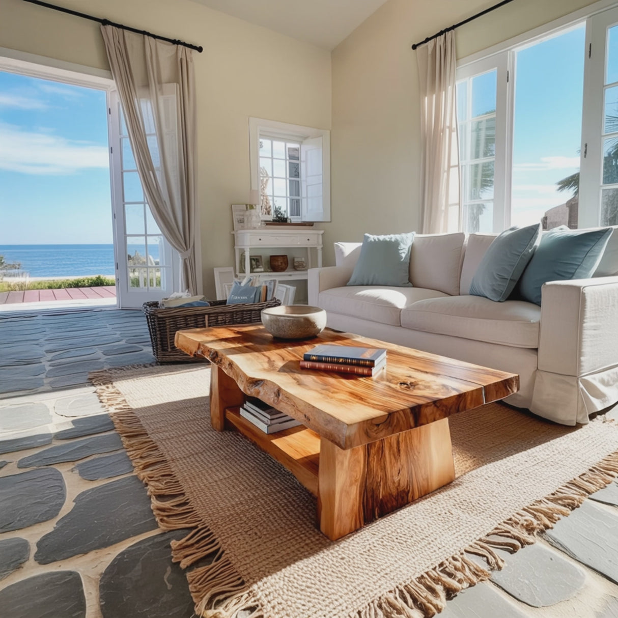 Modern Low Coffee Table With Storage Space For Home