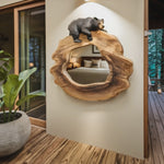 Rustic Bear Wall Mirror for Cabin Decor In Entryway
