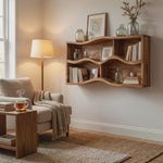 Handcrafted Live Edge Display Shelf For Living Room Wall Decor