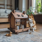 Farmhouse Style Dog Food Bowl Stand For Kitchen