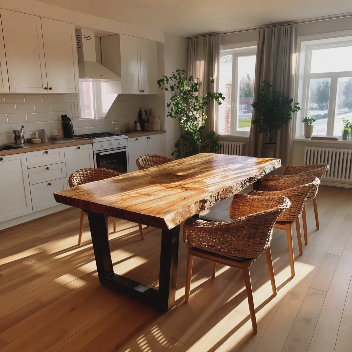 Furniture Decor Handcrafted Live Edge Dining Table Organic