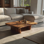 Modern Abstract Wooden Coffee Table For Entryway Decor