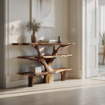 Farmhouse Solid Wood Console Table For Vintage Entryway Rustic Design
