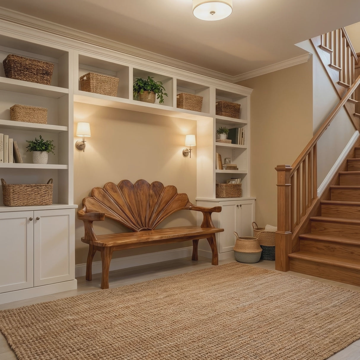 Live Edge Wooden Bench For Entryway Interior Styling