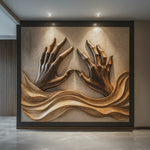 Handcrafted Wood Wall Sculpture For Living Room Charm
