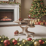 Handcrafted Round End Table For Living Room Holiday Furniture Decor