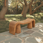 Contemporary Sculpted Wood Bench For Garden Or Patio