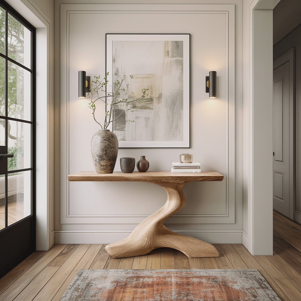 Mid Century Live Edge Desk For Living Room