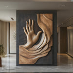 Handcrafted Wood Wall Sculpture For Entryway Aesthetic