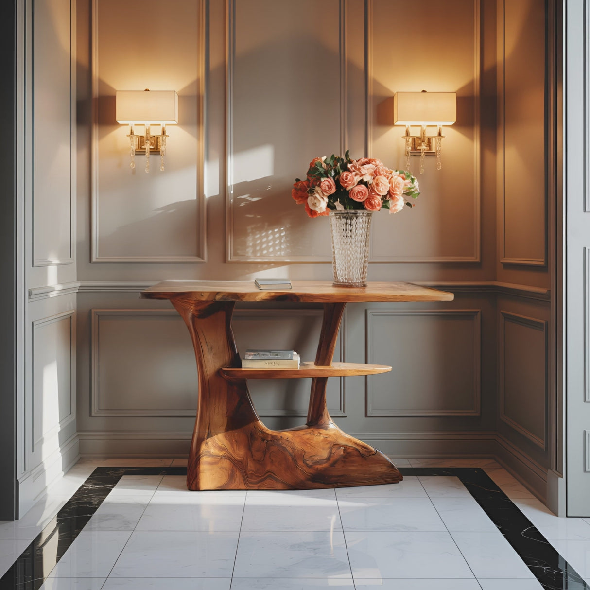 Modern Live Edge Console Table For Minimalist Living Room