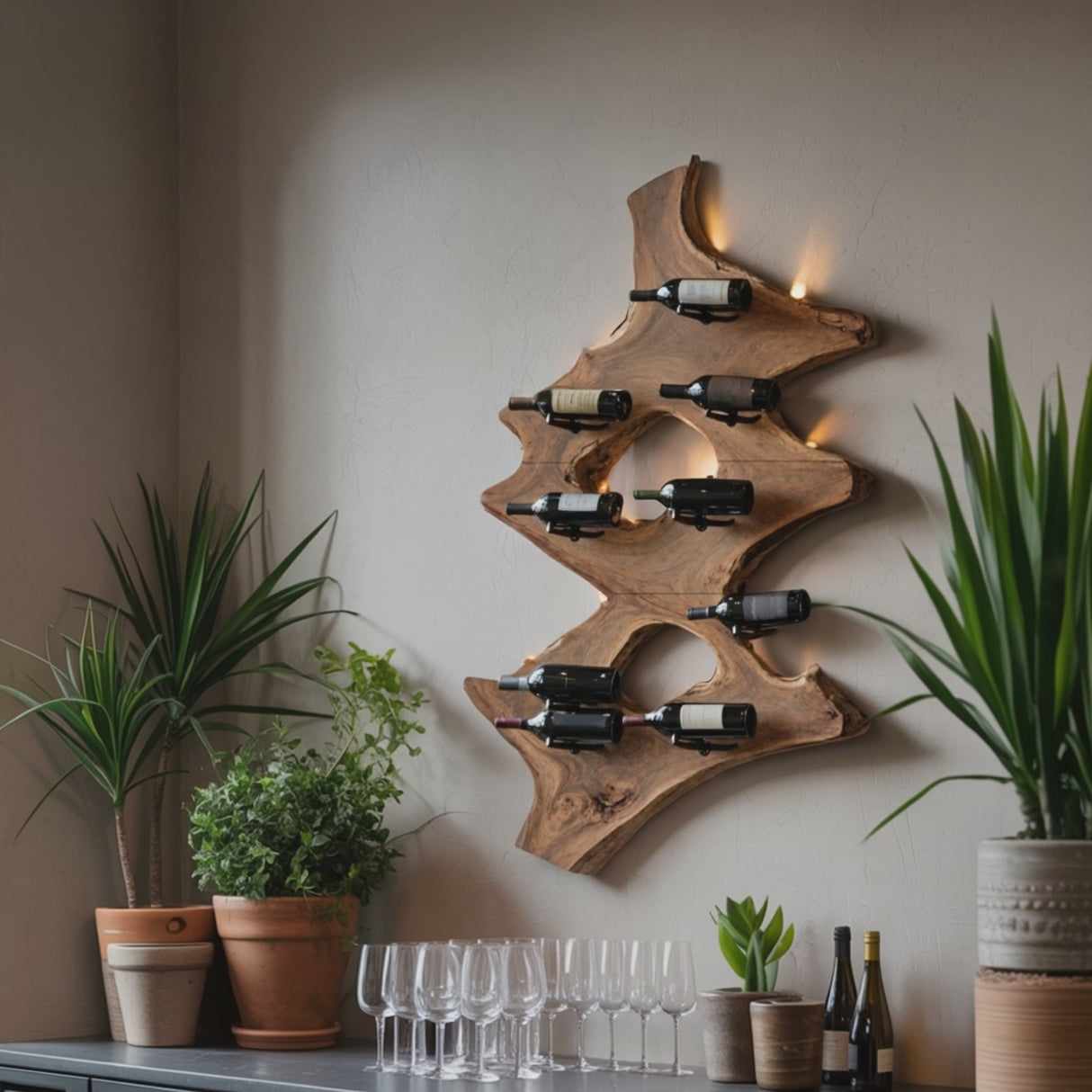 Mid Century Wine Stand For Kitchen Home Bar Display